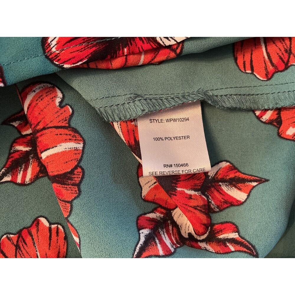 41 HAWTHORN Plus Size 2X womens top green pink Floral design, easy fit office - Picture 5 of 10